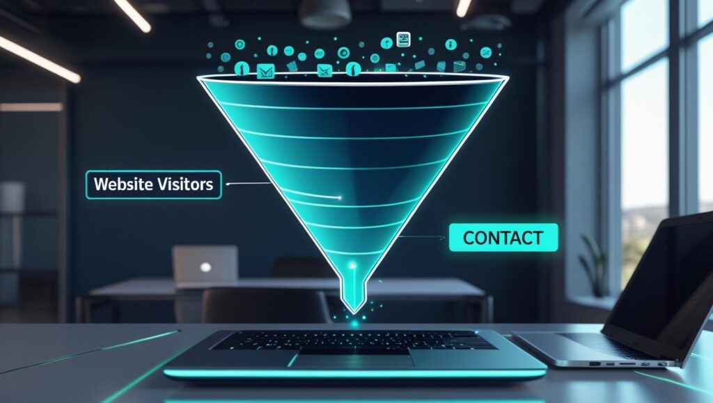 een lead magnet stuurt leads door de sales funnel